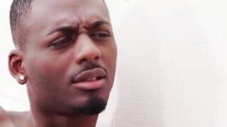 MaleNoir.com - Black hunk watches two ebony lovers suck dick and fuck hard in threeso