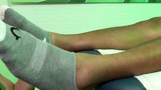 Giant Andre treated himself by having a great foot massage and a great feet worship