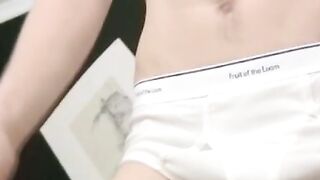 Young and inked amateur empties his balls after masturbating