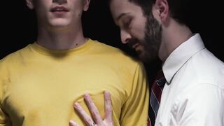 TylerTanner's load shooting dildo play with suited hunk