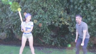 MILF Bianca Burke wants to learn to play baseball but first she needs to ease her cra