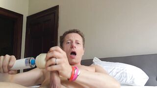 Watch as guy jerks off to an explosive orgasm