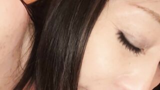 Asian MILF with big tits takes a big cock inside her hairy pussy