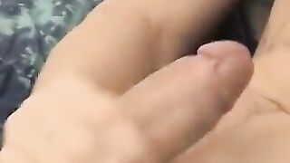 Horny teenager Dimik masturbates his thick throbbing cock