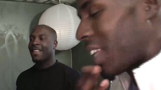 Luscious MILF has a special meeting with two black cocks