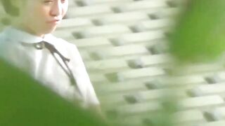 NipponPissTV.com - Cute Jap schoolgirl with pigtails pisses in the wind outdoors
