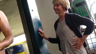 Horny grandma cum sprayed after hard doggystyle banging