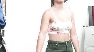 Teen shoplifter Brooklyn Gray stripped and pussy drilled