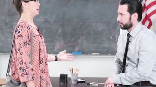 Slutty Geneva King shows her special skill to her teacher