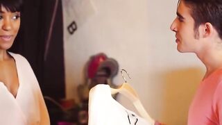 Noe Milk gets banged! by 2 dicks at her new job