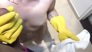 skinny maid Kathy Violeta offer her all to riding landlords penis
