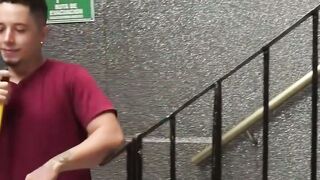 good hispanic wants to dance and fucked on the stage
