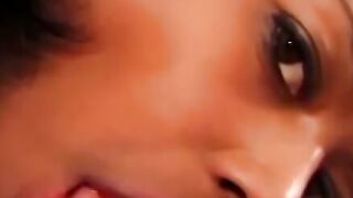 Teen ebony babe fucked missionary ends with jizz on pussy