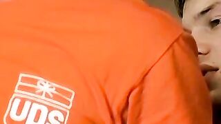 Hairy Ashley and smooth Jeremiah swap smoking and end it with a cum facial