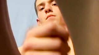 Stunning dude Gauge did a sexy toe massage before stroking his big dick