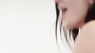Pretty dark hair ride a huge penis to an extreme orgasm
