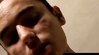 ToesXXX.com - Twink's foot cum shot while riding a rock solid dick