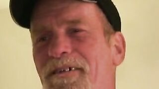 Hairy mature stud teased before stroking big dick to orgasm