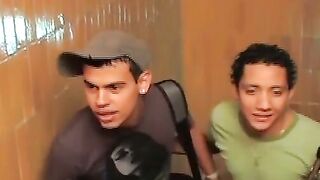 Twinks play act with all the BDSM gear while enjoy orgy