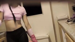 nasty maid Matilde Ramos gets excited to bang her clients rough penis after work