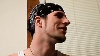 Hardcore stroking and smoking session on the couch by straight buddies Chain and Benz