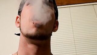 Hardcore stroking and smoking session on the couch by straight buddies Chain and Benz
