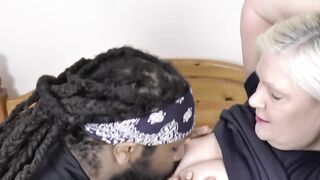 A black visitor with girthy cock impaled the tight holes of GILF Lacey Starr