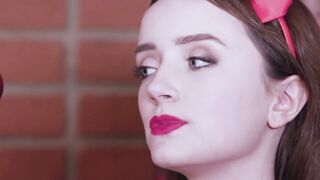 Petite teen Maria Kazi and MILF Nickey Huntsman moan while fucking in a hardcore thre