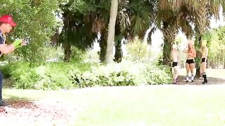 TeenGroupSex.com - Dude catches and fucks three PokÃ©mon cosplayer chicks