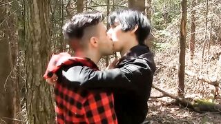 With cocks out for sucking the two twinks feast on the cock