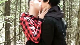 With cocks out for sucking the two twinks feast on the cock