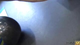 HUNT4K. Into empty gym hunter pays greedy cuckold money