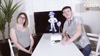 Ripped teens Y/O Andrew Lays The Pipe On A Bombshell Nerdy Women With Huge Breasts!