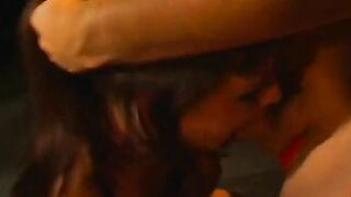 Blazing dark hair with huge melons loving a hard face fucking