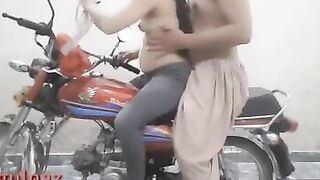 hot punjab long tits aunty nailed on Bike