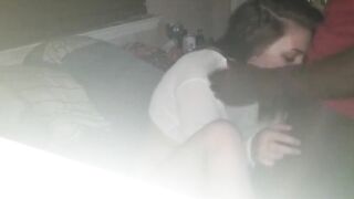 Good white women fucks her ebony BF into the hood