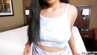 Real 18 - Chesty oriental Luna Mills Does Her First Porn Casting