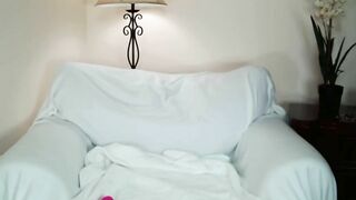 Cutie blonde mom caresses her holes with a huge african vibrator