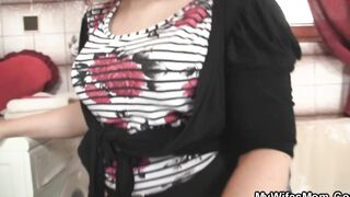 Long titted mother inlaw rides his cheating long cock