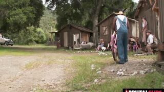 sexy Amber Rayne, Hannah West And Kaci Model Into Outside Gang Bang