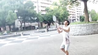 BoyzJapan.com - Badminton playing Asian twink bounces on cock after blowjob