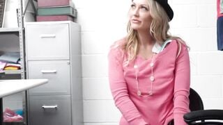 Naughty blonde thief Adira Allure fucked after shoplifting