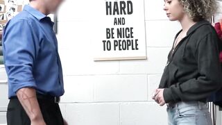 Small tits teen shoplifter Allie Addison pounded by officer