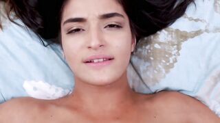 Horny Emily Willis rides stepdad reverse cowgirl for facial