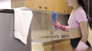 Matilde Ramos deepthroats and ride dick after cleaning