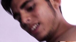 MachoIO.com - Young Latino men take turns blowing each others big dicks