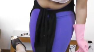 red haired patroness Sofia Zarate rewards her maid Maria Antonia Alzate after work with sex