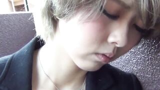 Classy Japanese babe showing her sweet pussy in closeup