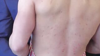 Diego Reyes deepthroats suit hunk before hardcore pounding