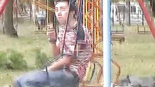 Horny Junior rims this Latin twink and then slides in